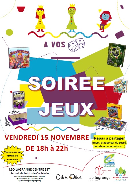 You are currently viewing Soirée jeux du vendredi 15 novembre
